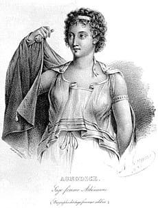 An engraving of Agnodice