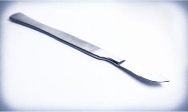 A scalpel used during surgery