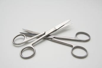 Two pairs of surgical scissors